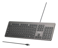 Unitek SlimTap Lekka klawiatura przewodowa szara - 1540409 - zdjęcie 2